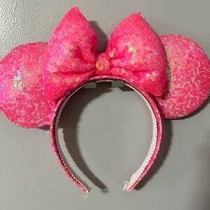 Pink Sequin Mouse Ears Headband ETSY